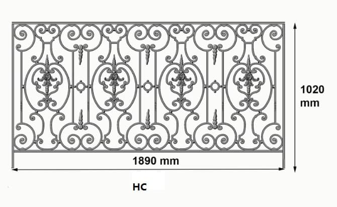 Balkón, útfærð balustrade úr járni - Thumbnail 2