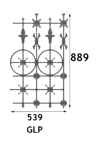 Balkón, útfærð balustrade úr járni