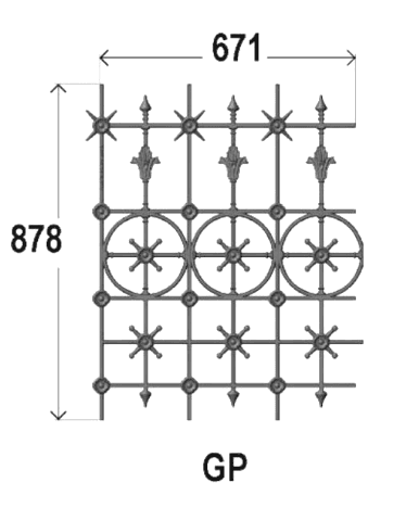 Balkón, útfærð balustrade úr járni