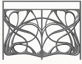 Balkón, útfærð balustrade úr járni