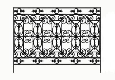 Balkón, útfærð balustrade úr járni