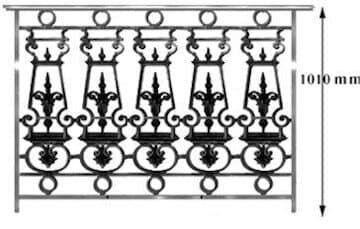 Balkón, útfærð balustrade úr járni