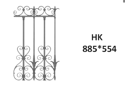 Balkón, útfærð balustrade úr járni