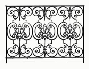 Balkón, útfærð balustrade úr járni