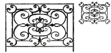 Balkón, útfærð balustrade úr járni
