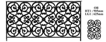 Balkón, útfærð balustrade úr járni