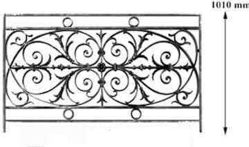 Balkón, útfærð balustrade úr járni