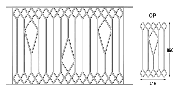 Balkón, útfærð balustrade úr járni