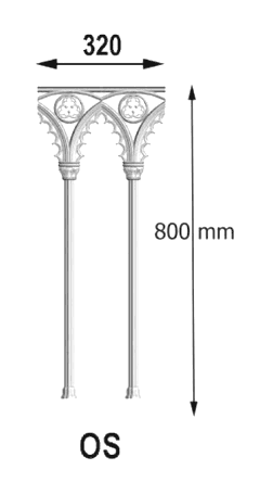 Balkón, útfærð balustrade úr járni