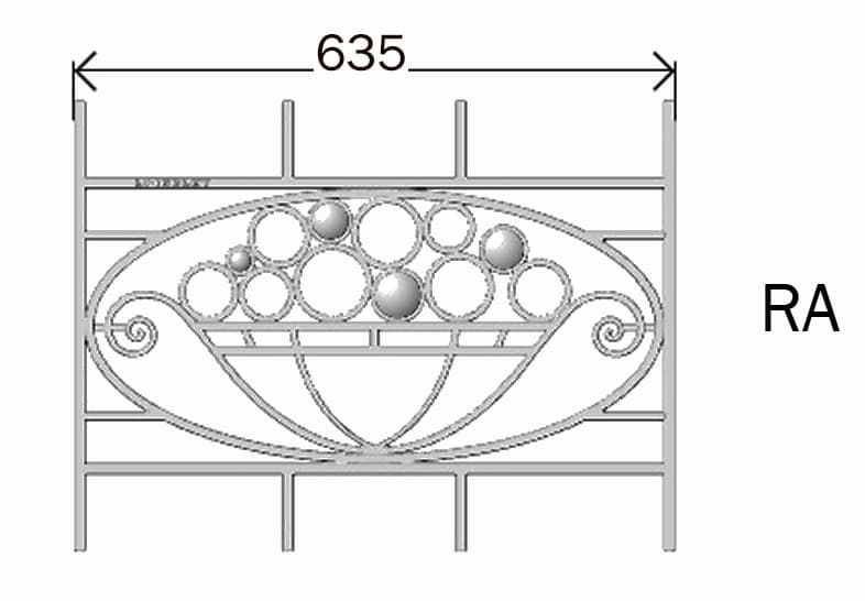 Balkón, útfærð balustrade úr járni