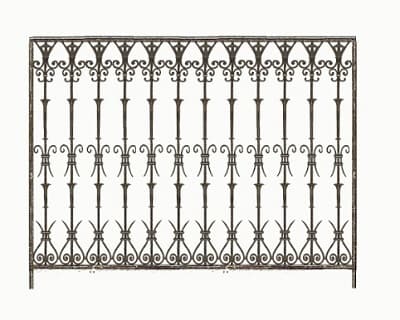 Balkón, útfærð balustrade úr járni
