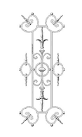 Balkón, útfærð balustrade úr járni