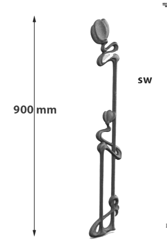 Balkón, útfærð balustrade úr járni