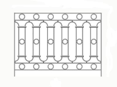 Balkón, útfærð balustrade úr járni