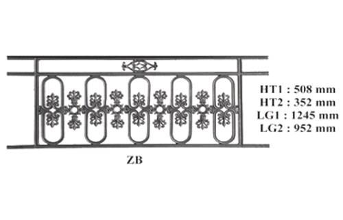 Balkongrill, handrið úr járni — ref ZB
