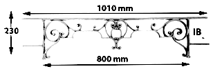 Gluggarstangur úr járni — ref IB