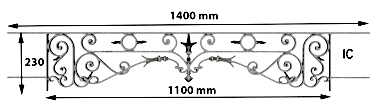 Gluggarstangur úr járni — ref IC